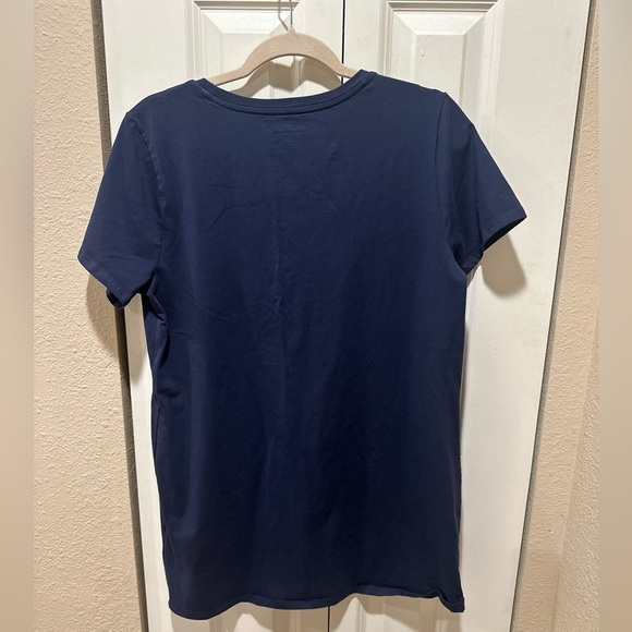 Soft Surroundings Pima Cotton Crewneck T-Shirt Bundle(2) Navy/Cream, size M - Picture 6 of 9